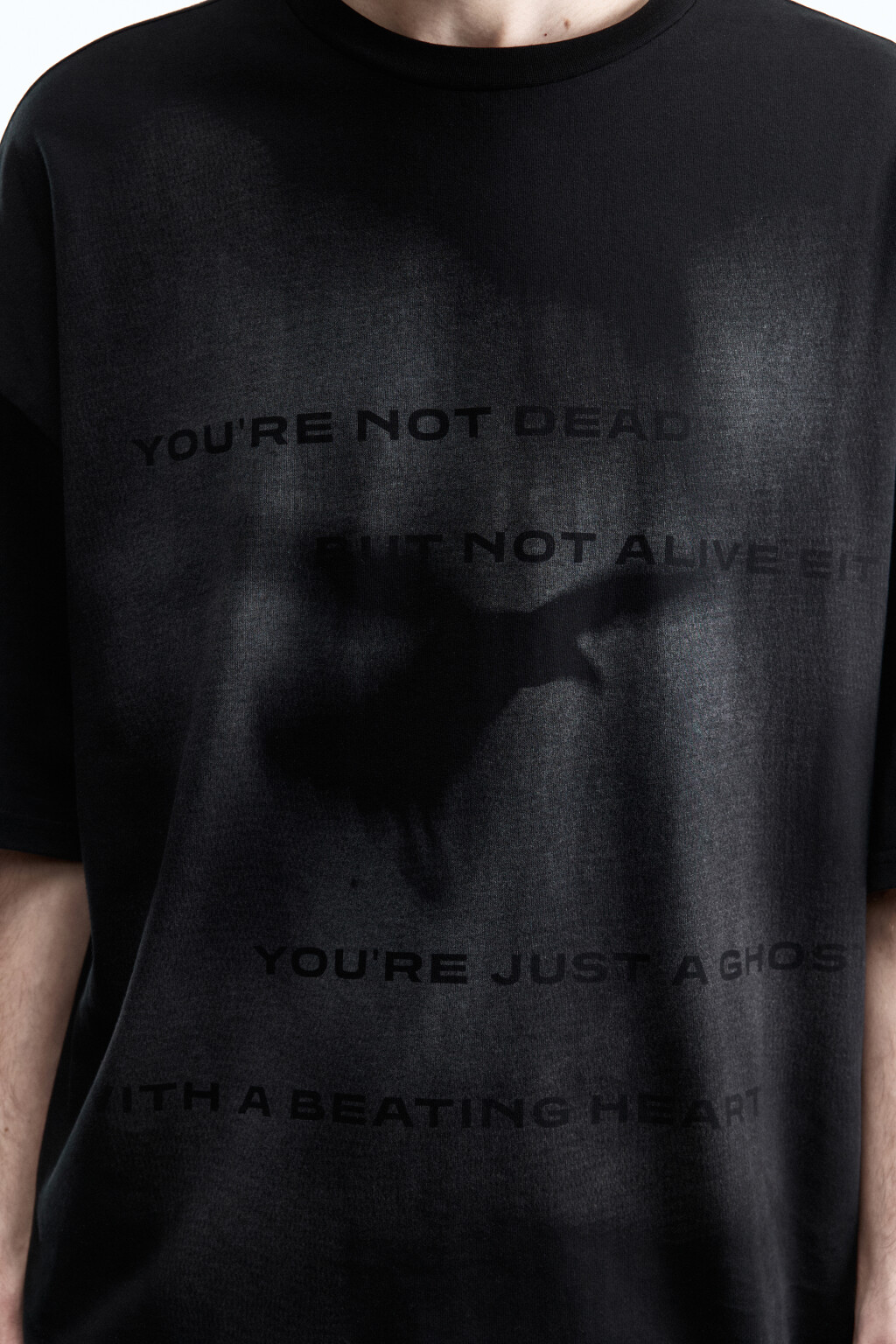 Футболка oversize с принтом в стиле гранж - цвет черный - 6