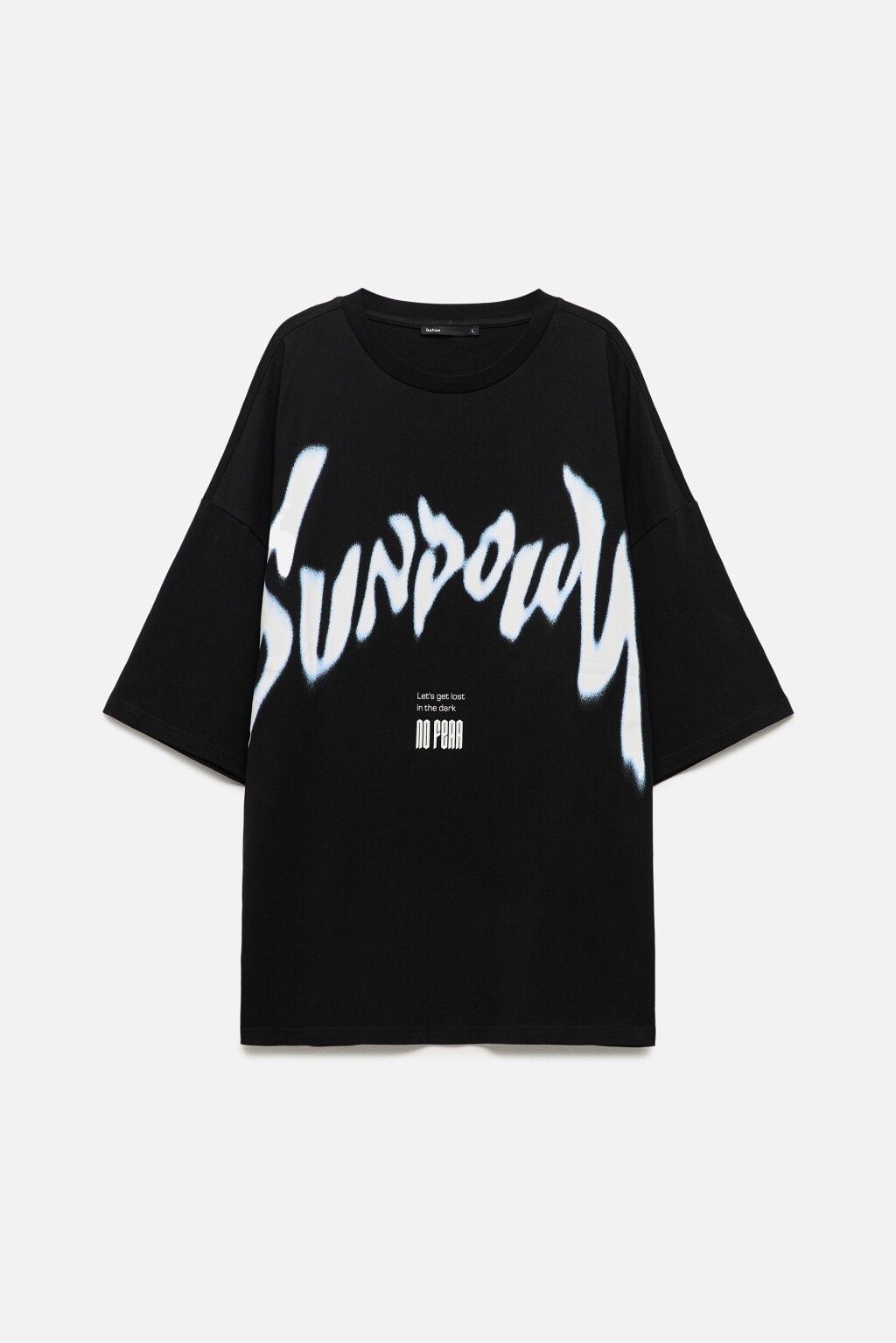 Футболка oversize с принтом в стиле гранж - цвет черный - 8