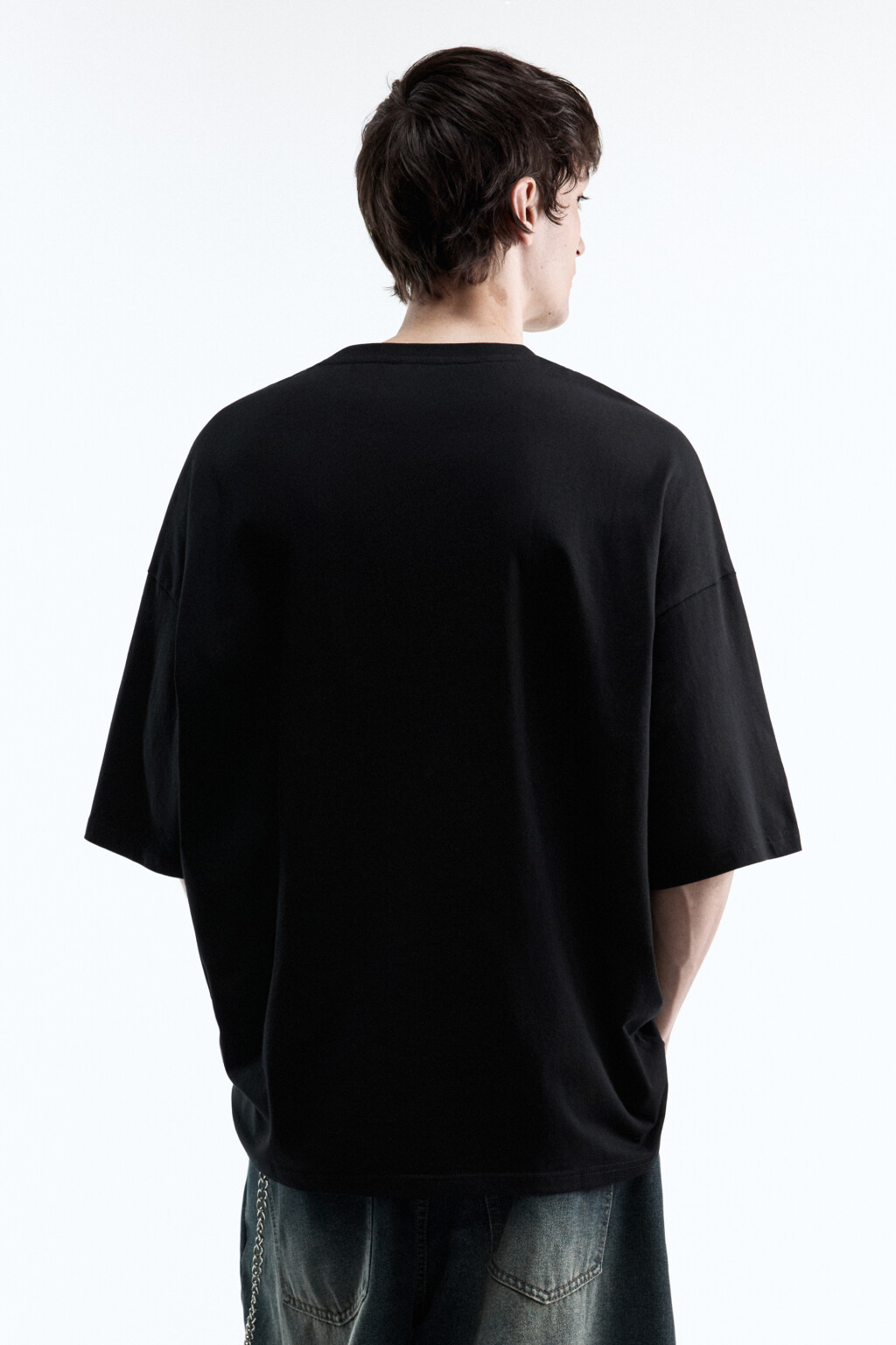 Футболка oversize с принтом в стиле гранж - цвет черный - 4