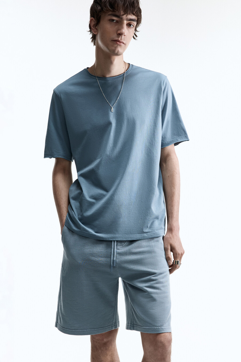 Футболка хлопковая с открытыми срезами - цвет мятный - 5