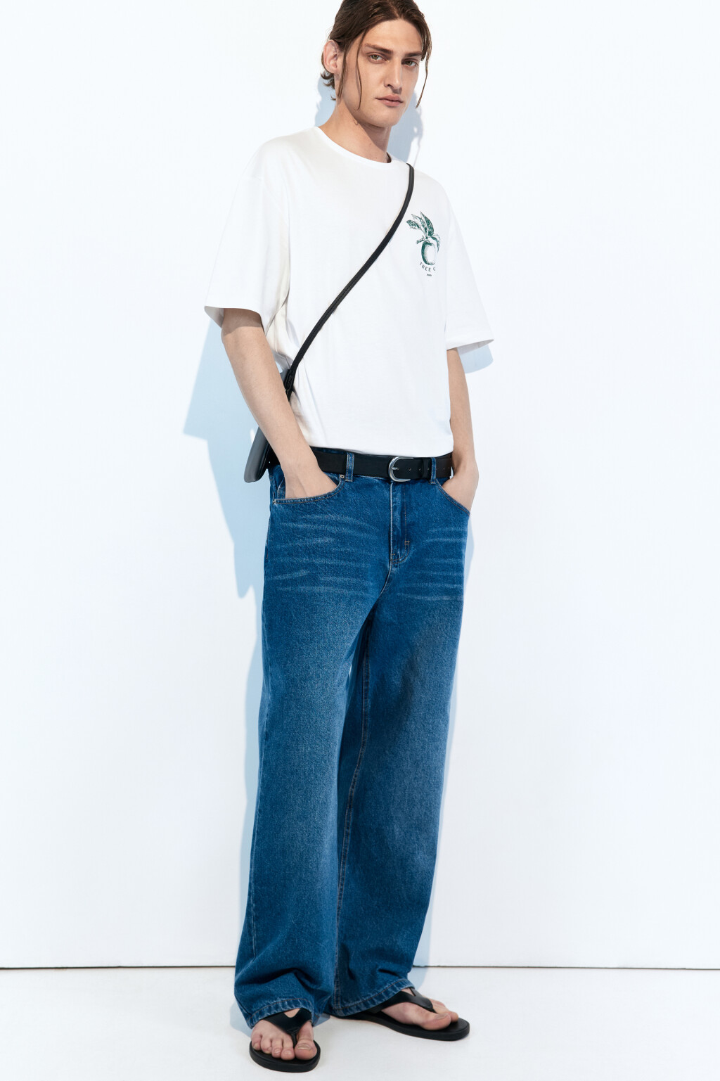 Футболка oversize хлопковая с принтом - цвет белый - 4