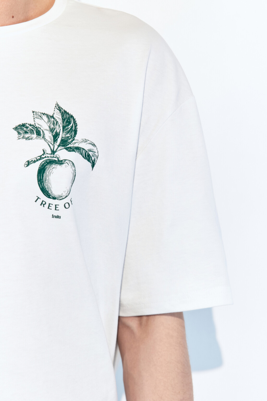 Футболка oversize хлопковая с принтом - цвет белый - 7