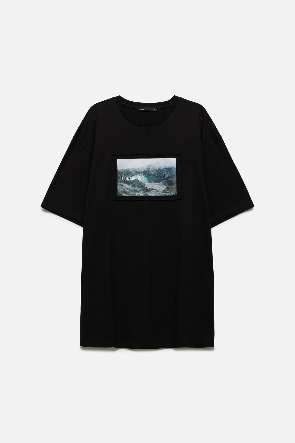 Футболка хлопковая с принтом-пейзажем - цвет черный - 9