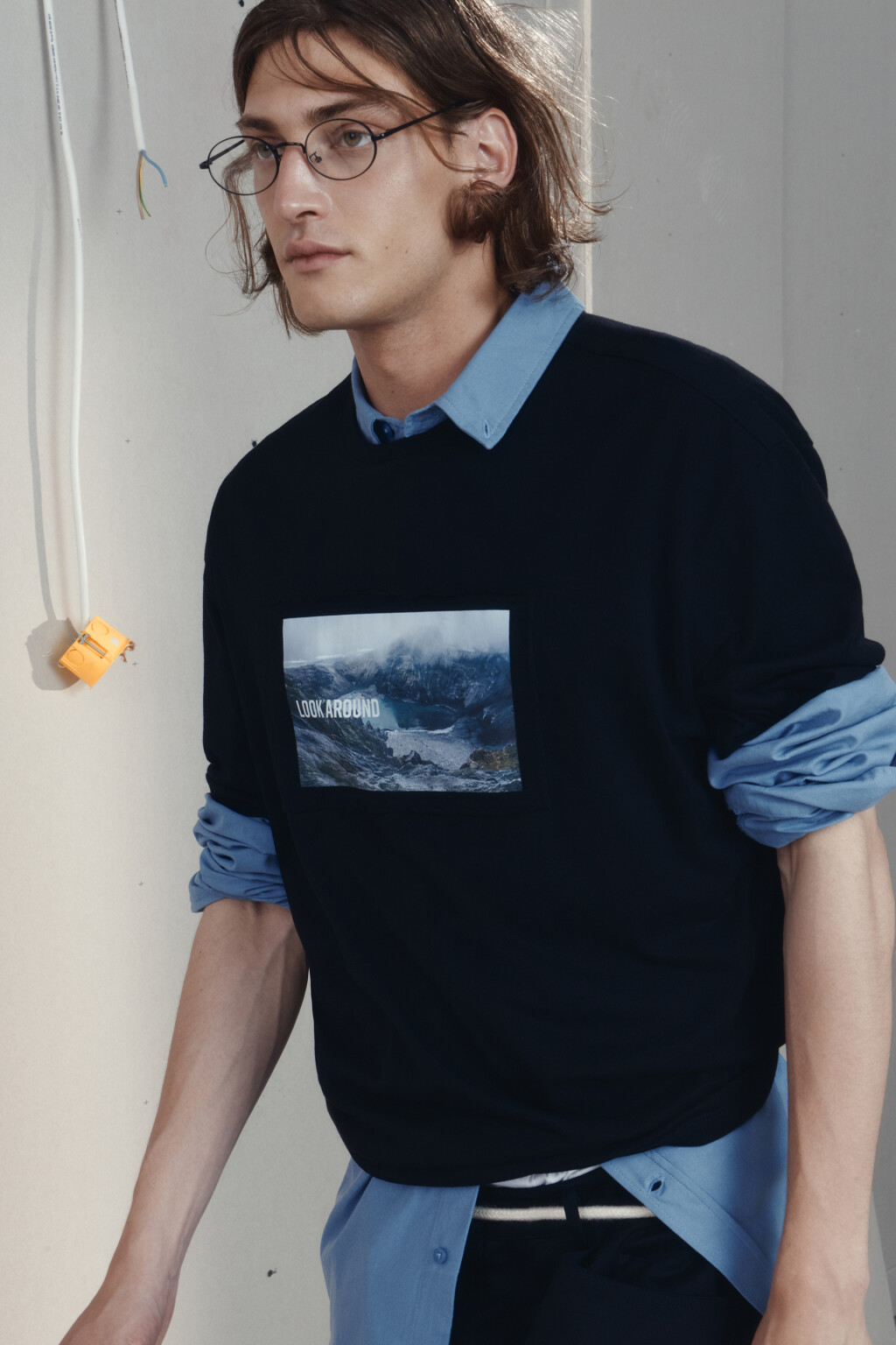 Футболка хлопковая с принтом-пейзажем - цвет черный - 8