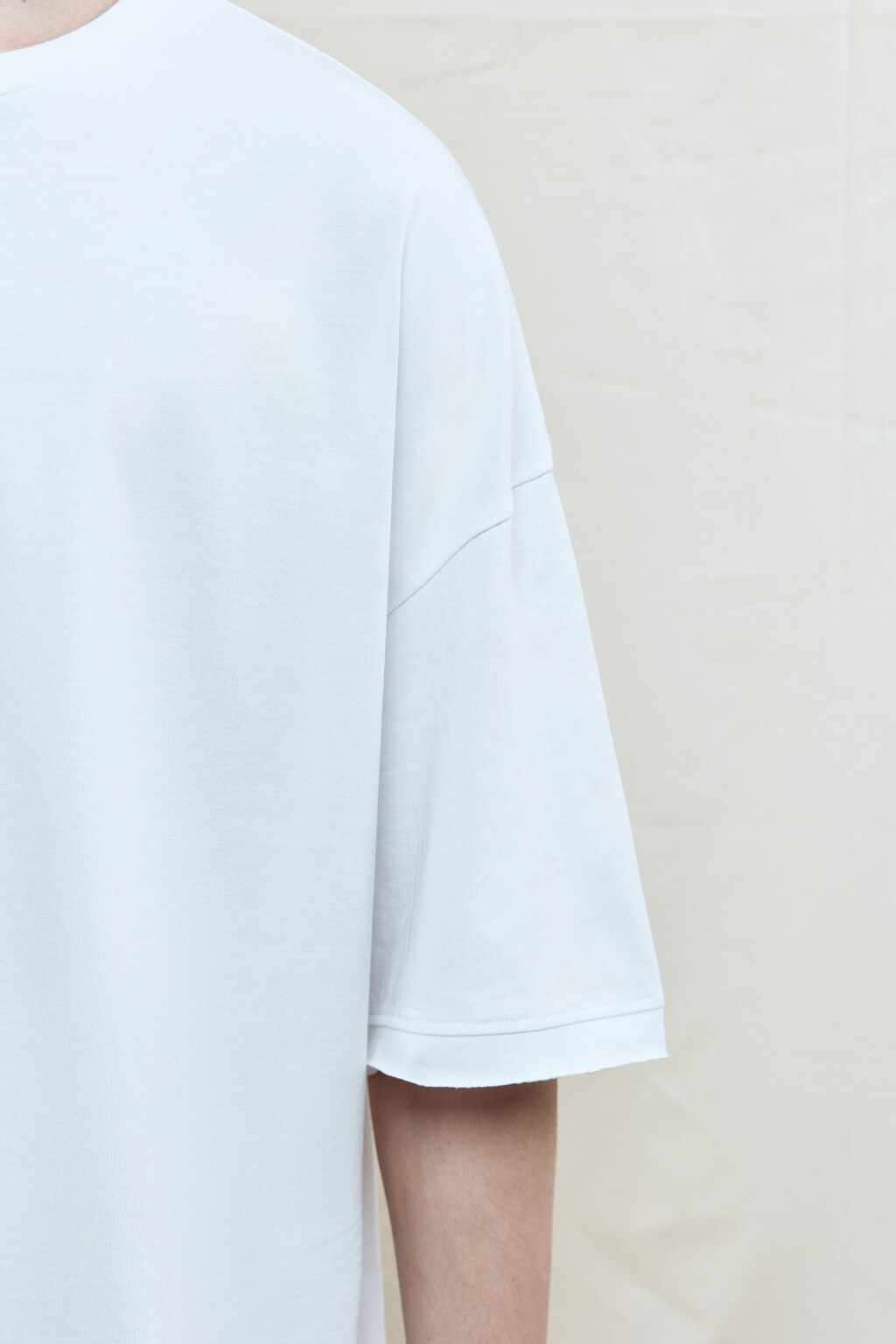 Футболка oversize хлопковая однотонная - цвет белый - 7