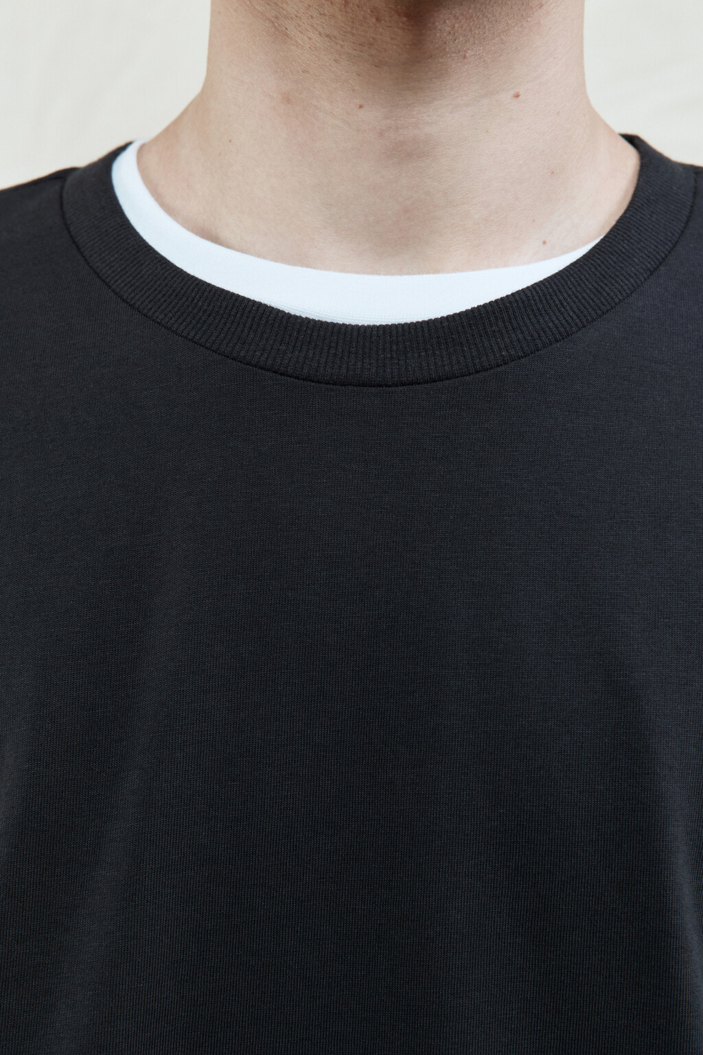 Футболка oversize хлопковая однотонная - цвет черный - 7