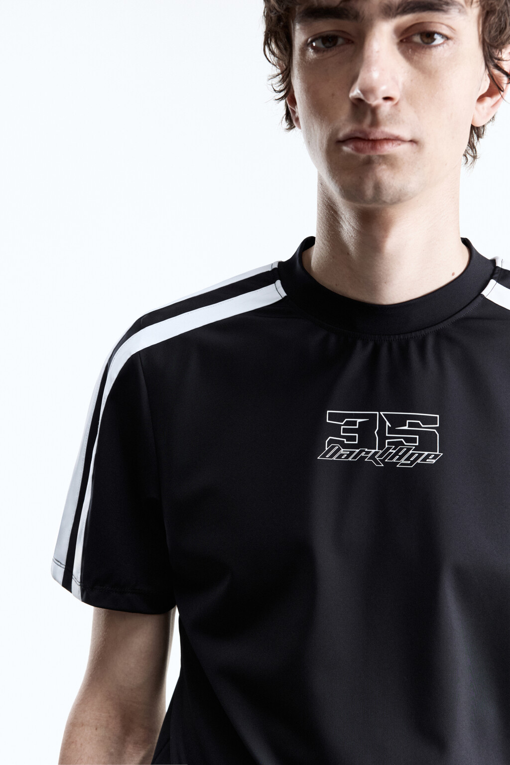 Футболка облегающая с принтом в спортивном стиле - цвет черный - 7