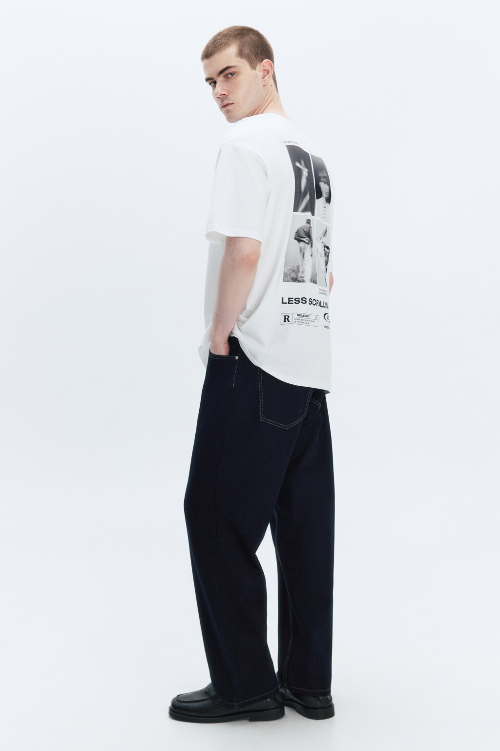 Футболка хлопковая с принтом - цвет белый - 1