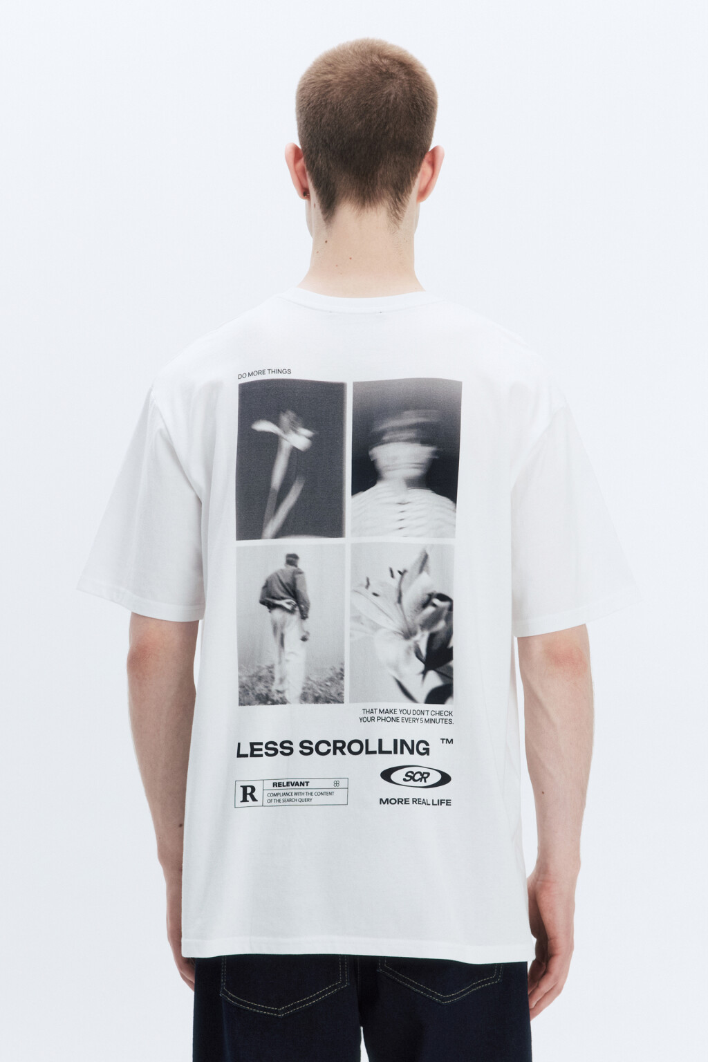 Футболка хлопковая с принтом - цвет белый - 4