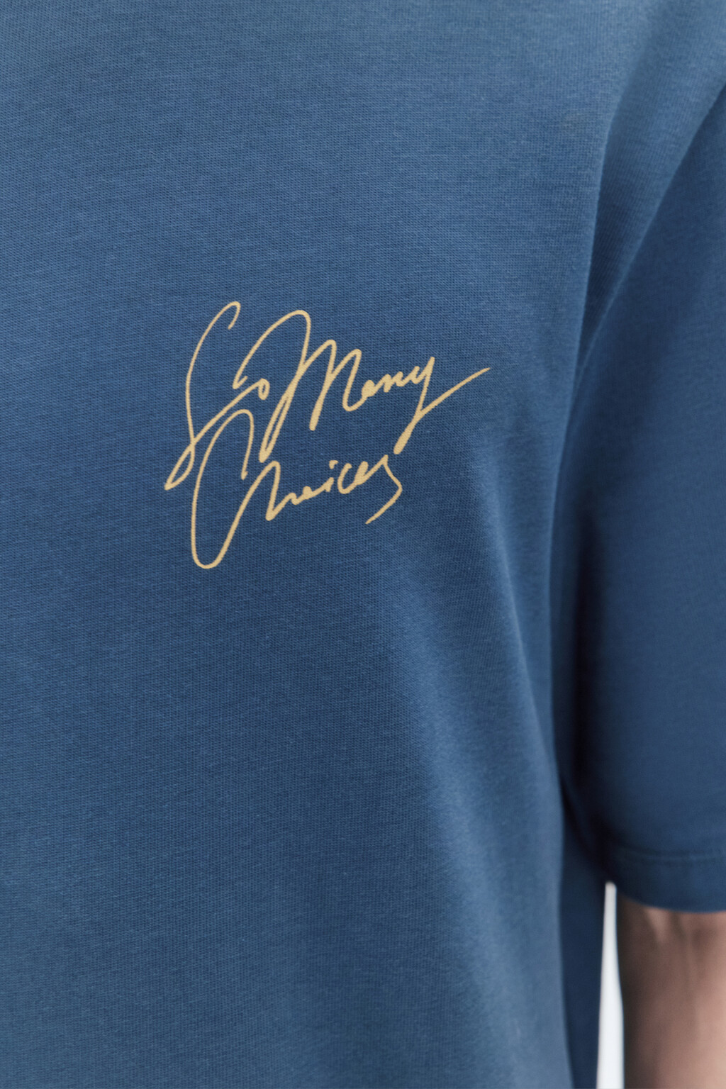 Футболка прямая с принтом-надписью - цвет синий - 6