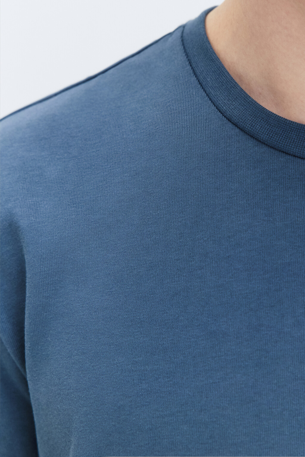 Футболка прямая с принтом-надписью - цвет синий - 7