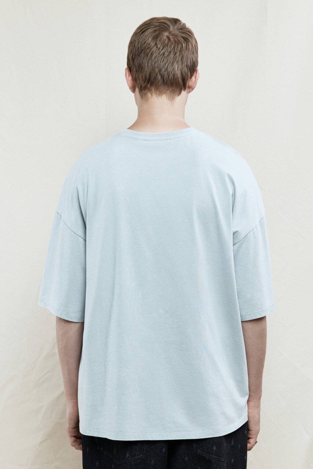 Футболка oversize хлопковая с принтом - цвет серый - 5