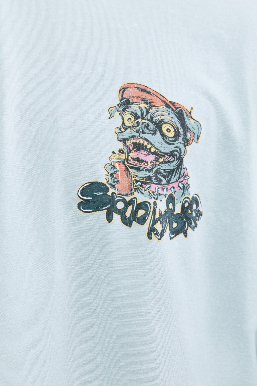 Футболка oversize хлопковая с принтом - цвет серый - 7