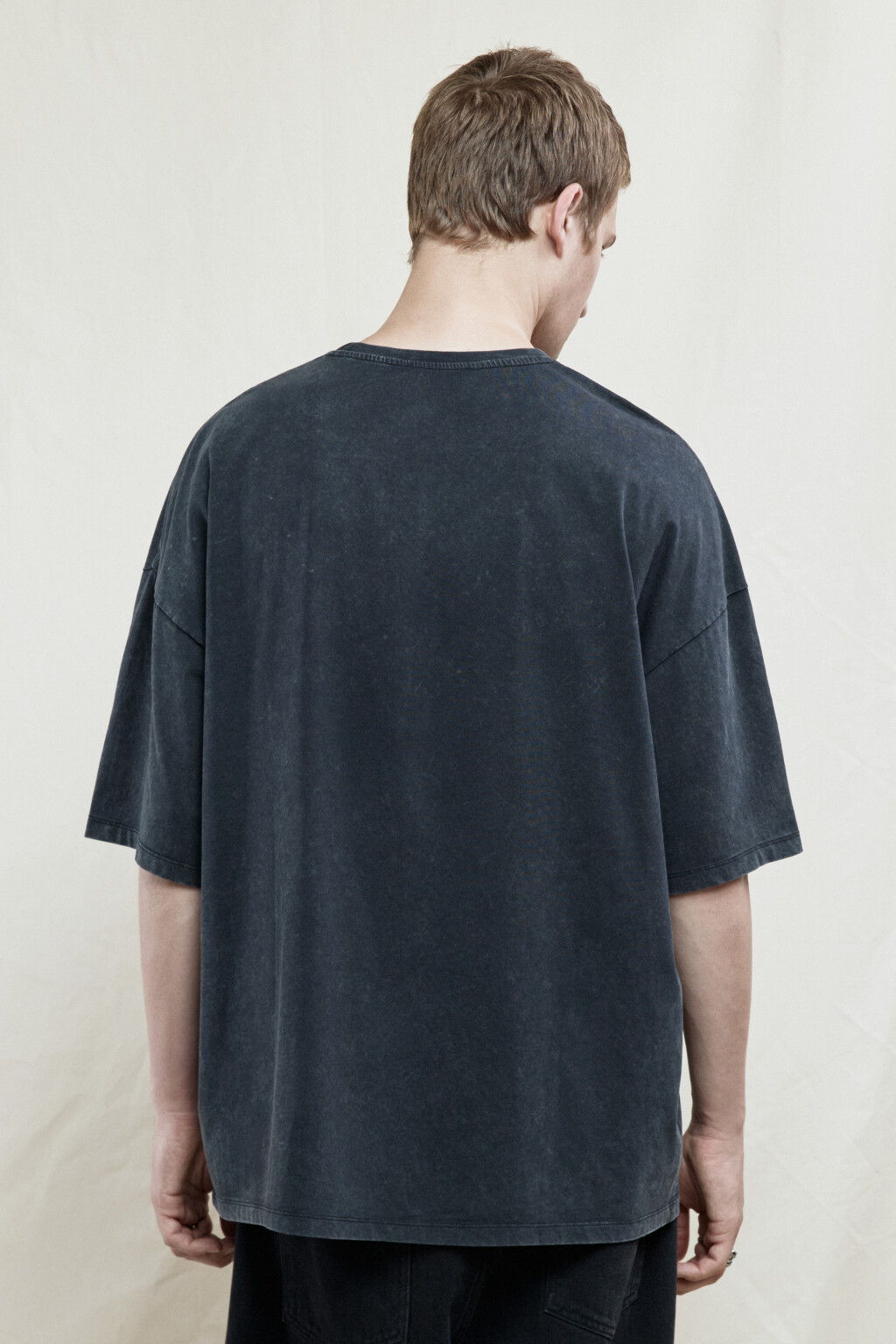 Футболка oversize хлопковая с принтом - цвет серый - 3