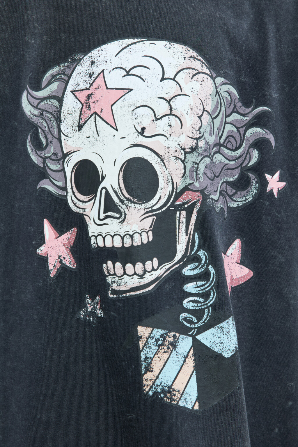 Футболка oversize хлопковая с принтом - цвет серый - 5