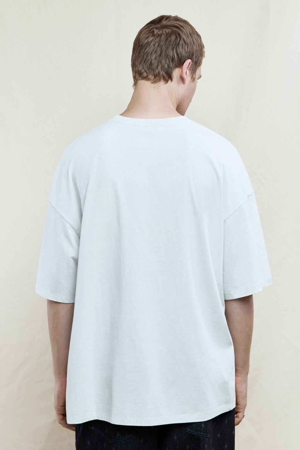 Футболка oversize хлопковая с принтом - цвет белый - 5
