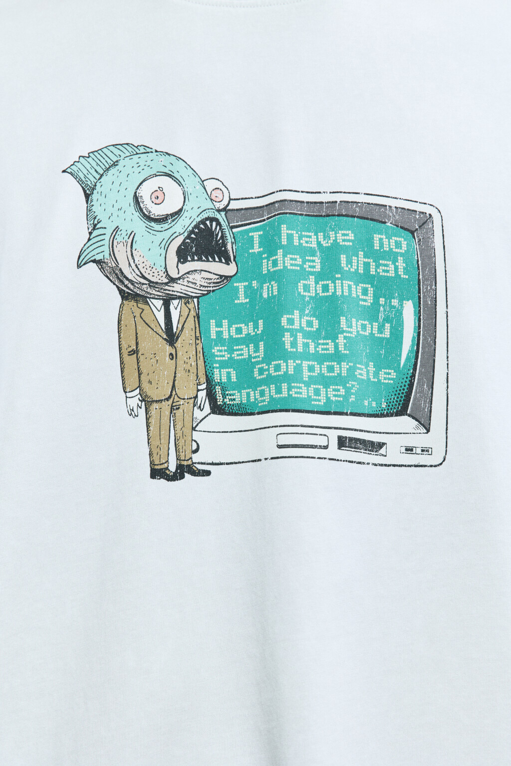 Футболка oversize хлопковая с принтом - цвет белый - 7