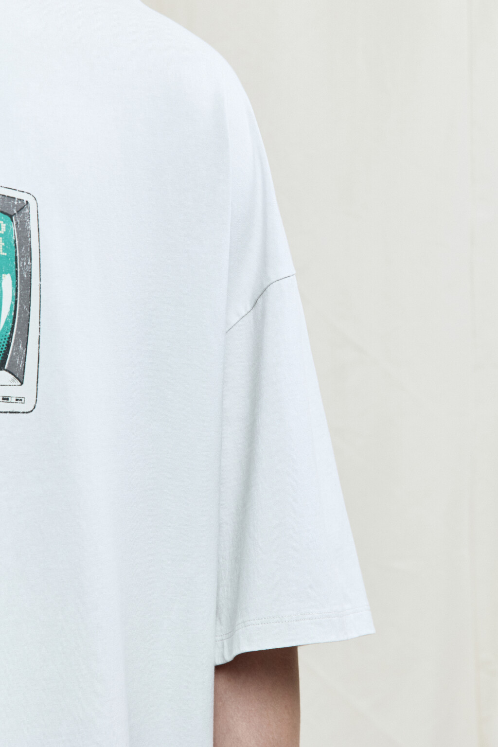 Футболка oversize хлопковая с принтом - цвет белый - 8