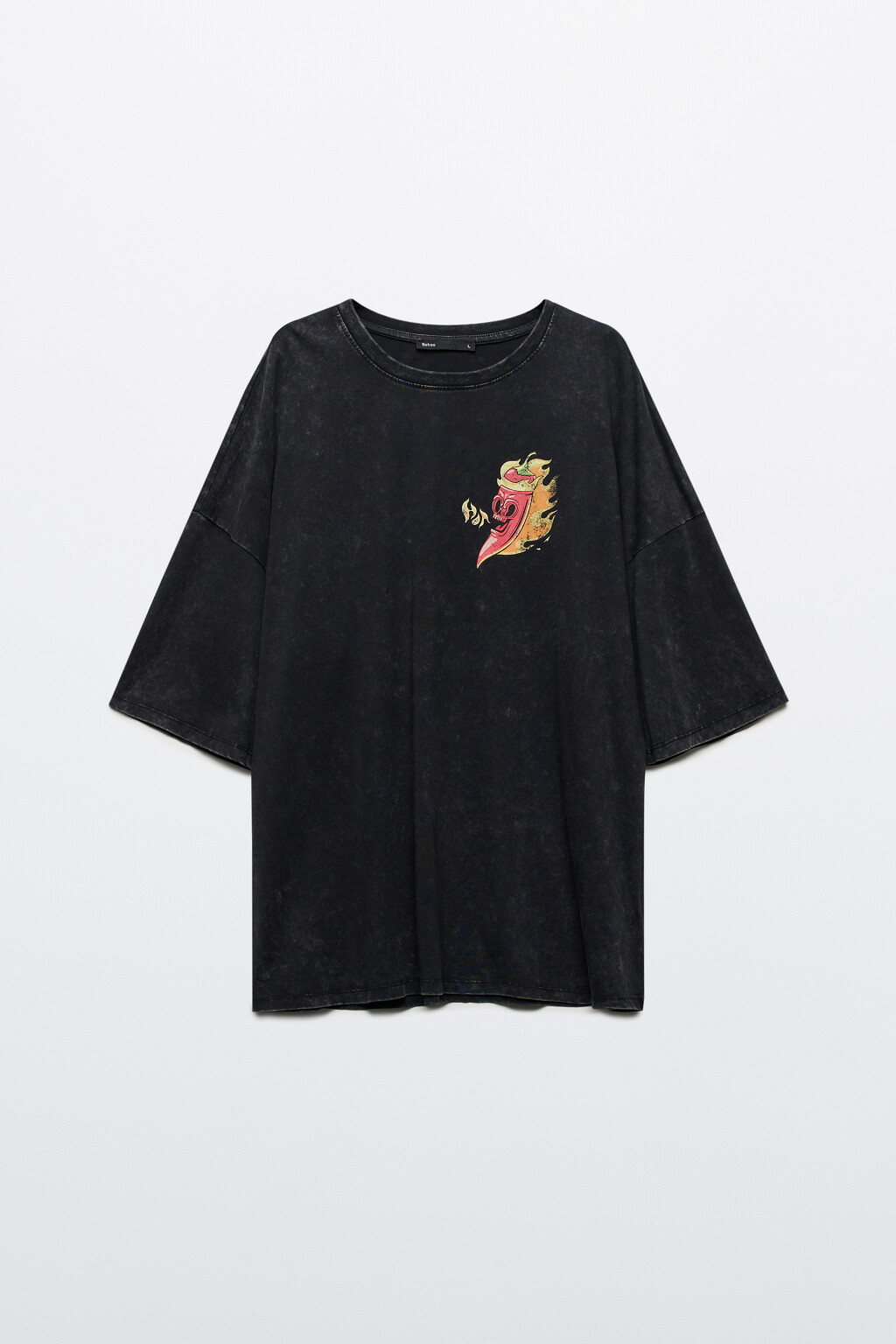 Футболка oversize хлопковая с принтом - цвет черный - 8