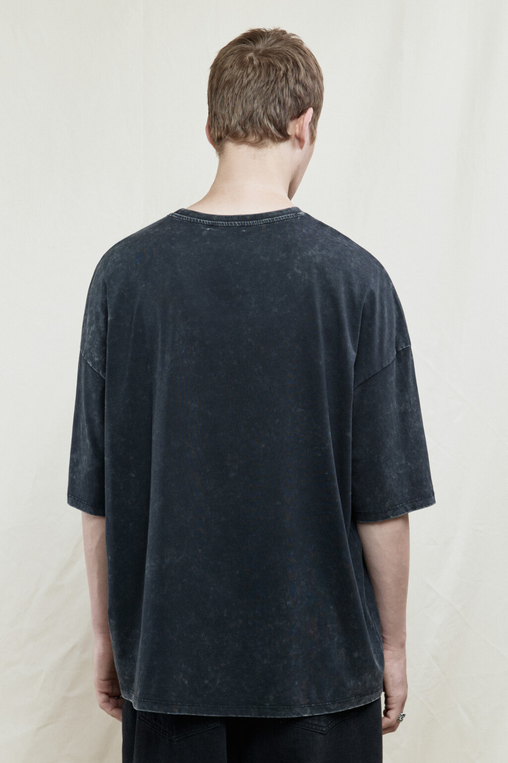 Футболка oversize хлопковая с принтом - цвет черный - 4