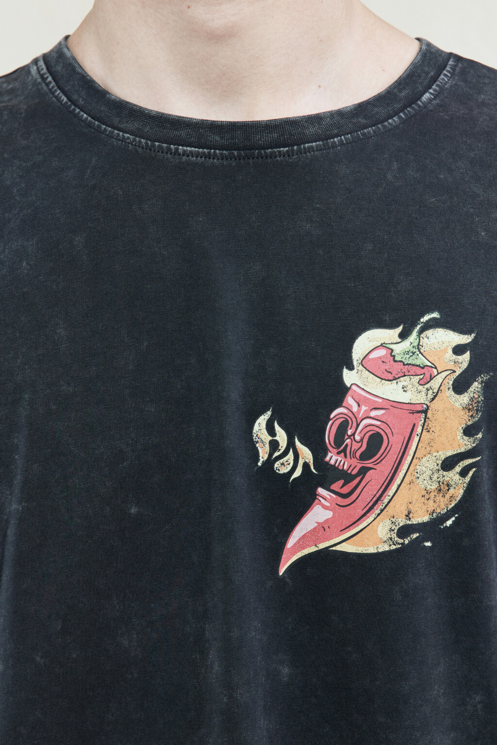 Футболка oversize хлопковая с принтом - цвет черный - 6