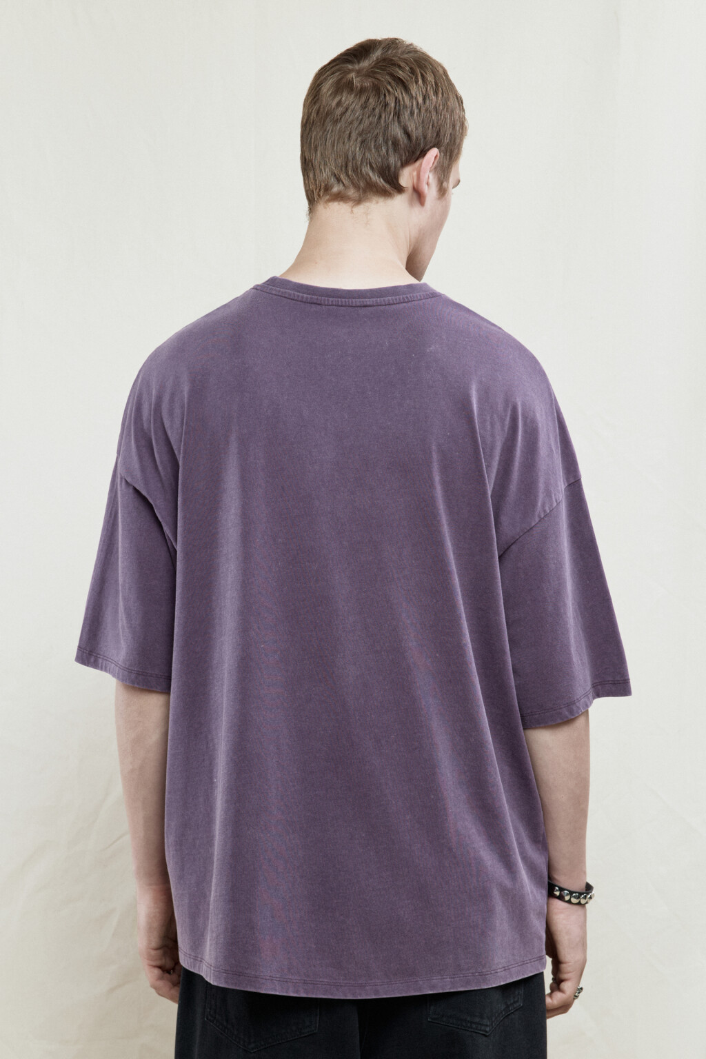 Футболка oversize хлопковая с принтом - цвет бордовый - 5