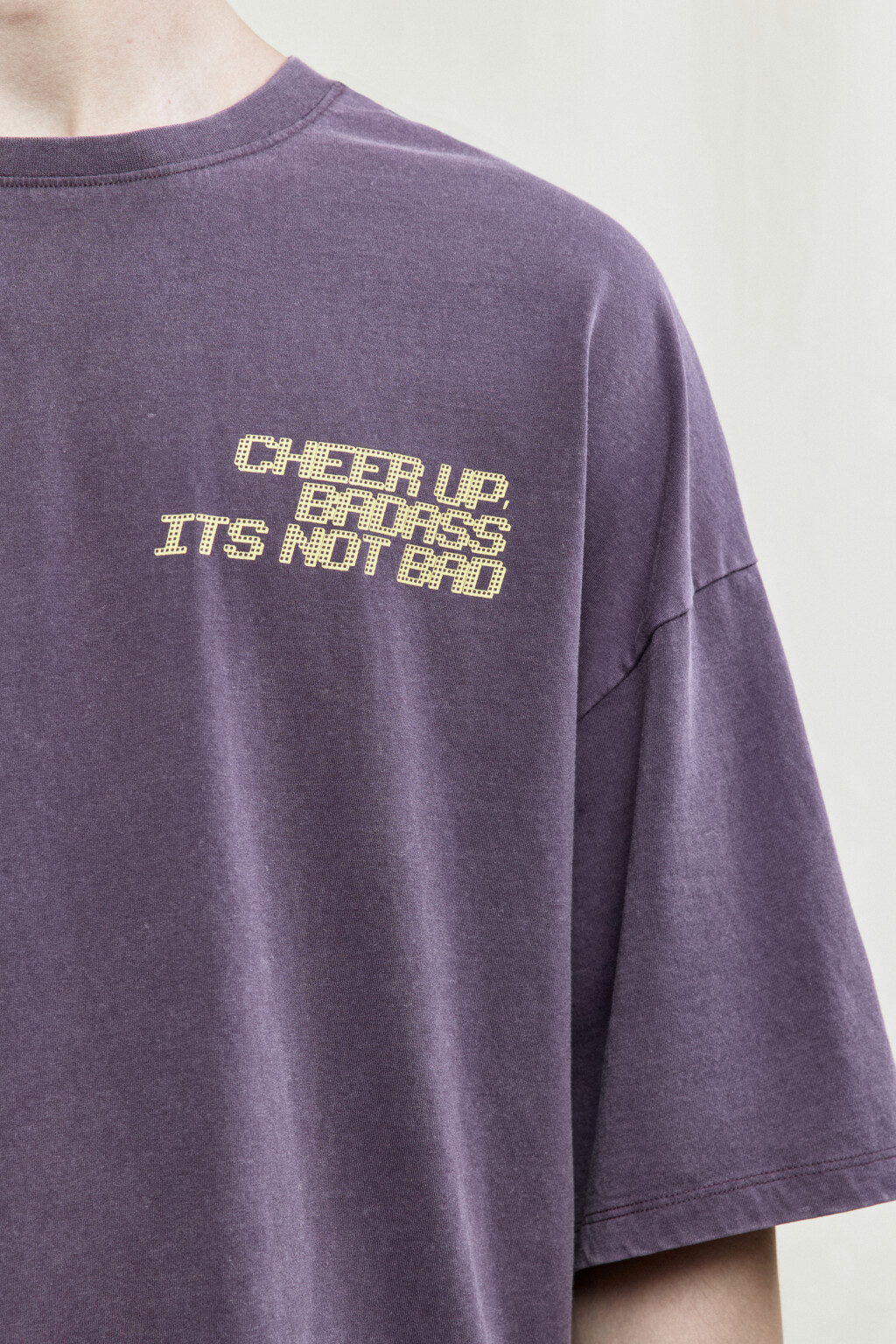 Футболка oversize хлопковая с принтом - цвет бордовый - 7