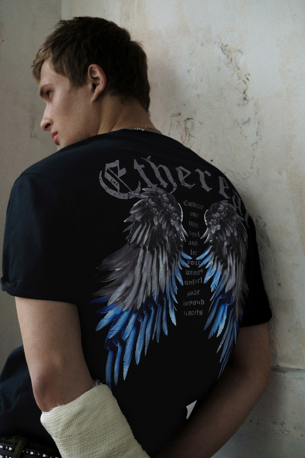 Футболка оверсайз с принтом в стиле гранж - цвет черный - 8