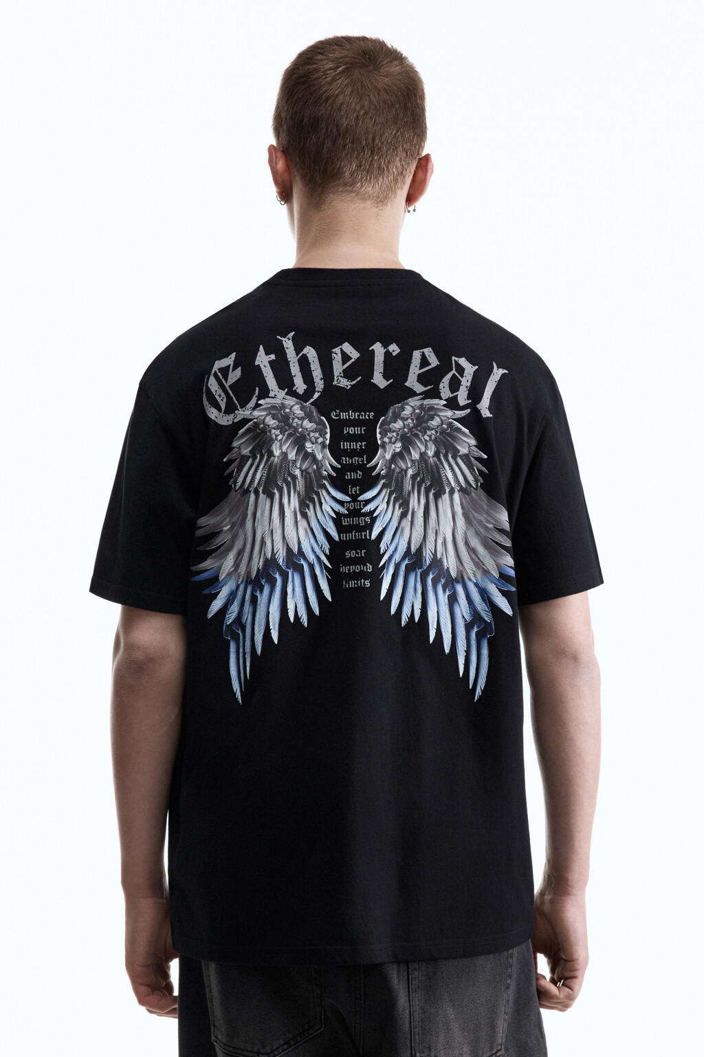 Футболка оверсайз с принтом в стиле гранж - цвет черный - 4