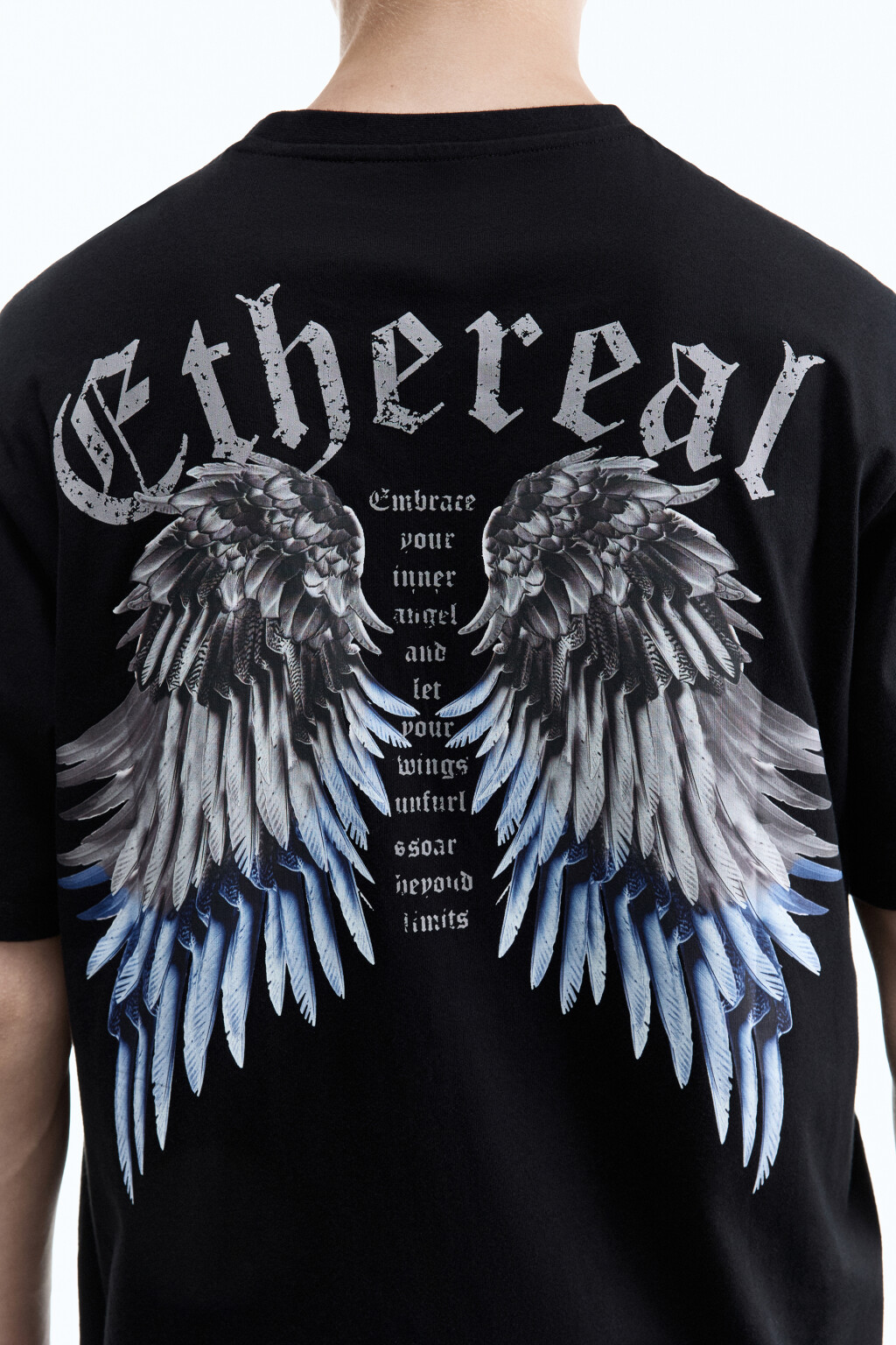 Футболка оверсайз с принтом в стиле гранж - цвет черный - 7