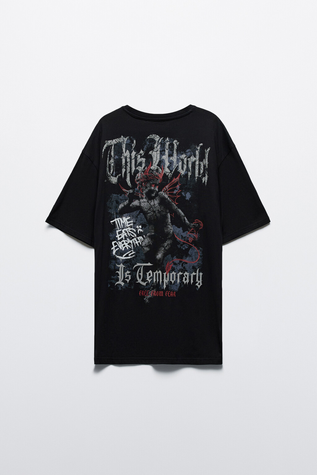 Футболка oversize с принтом в стиле гранж - цвет черный - 12