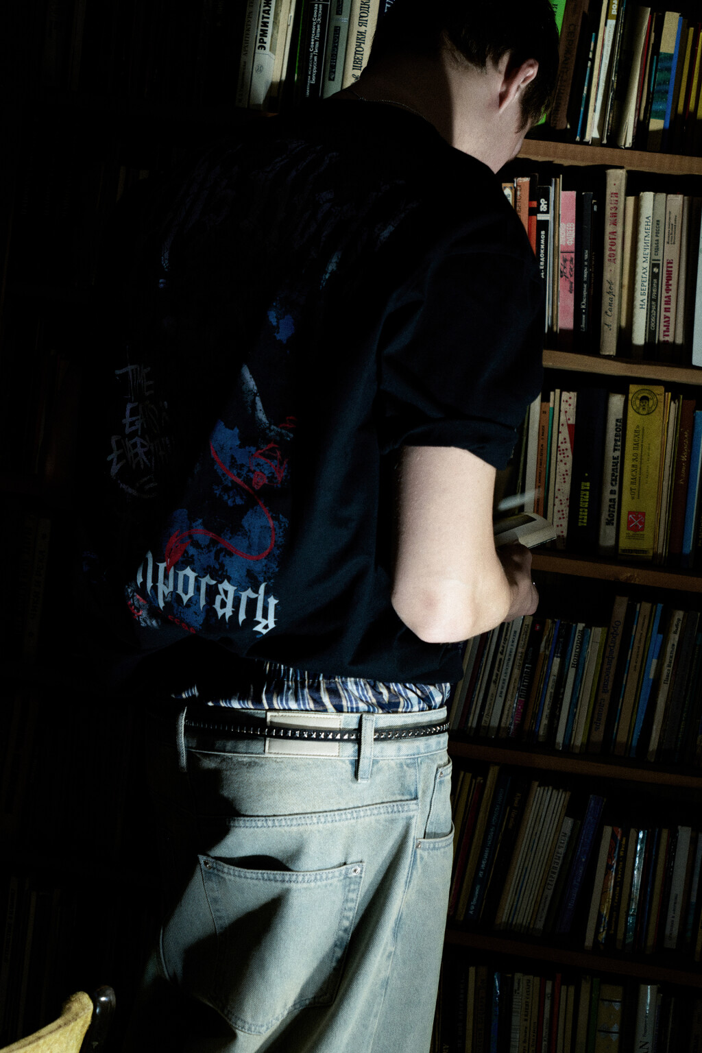 Футболка oversize с принтом в стиле гранж - цвет черный - 10