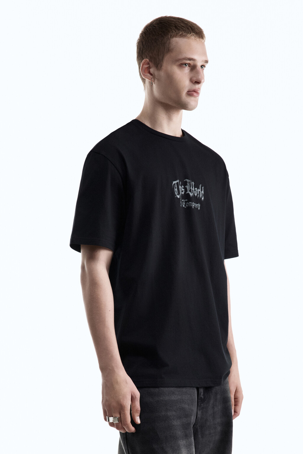 Футболка oversize с принтом в стиле гранж - цвет черный - 3