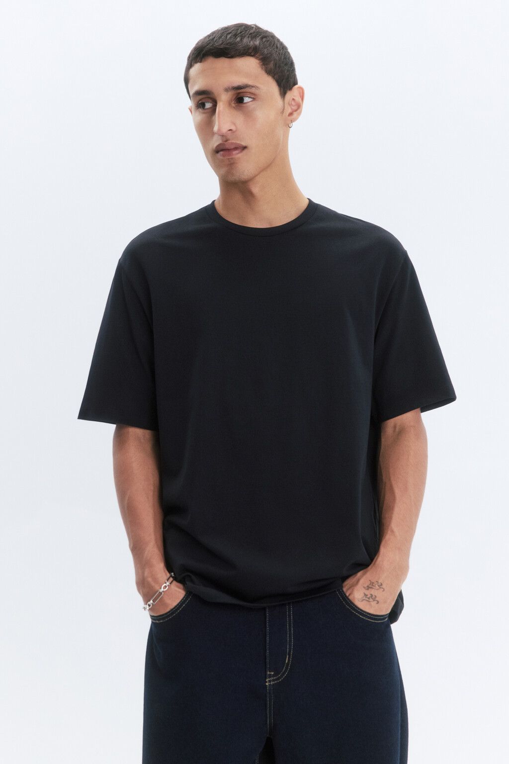 Футболка прямая базовая из хлопка - цвет черный - 2
