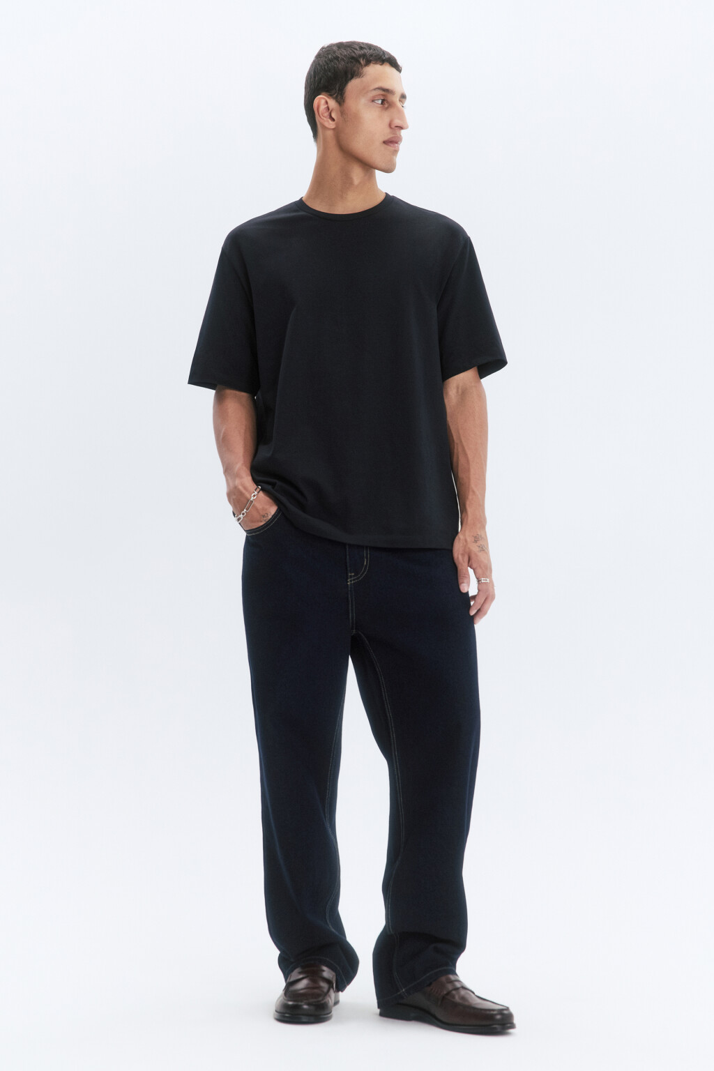 Футболка прямая базовая из хлопка - цвет черный - 5