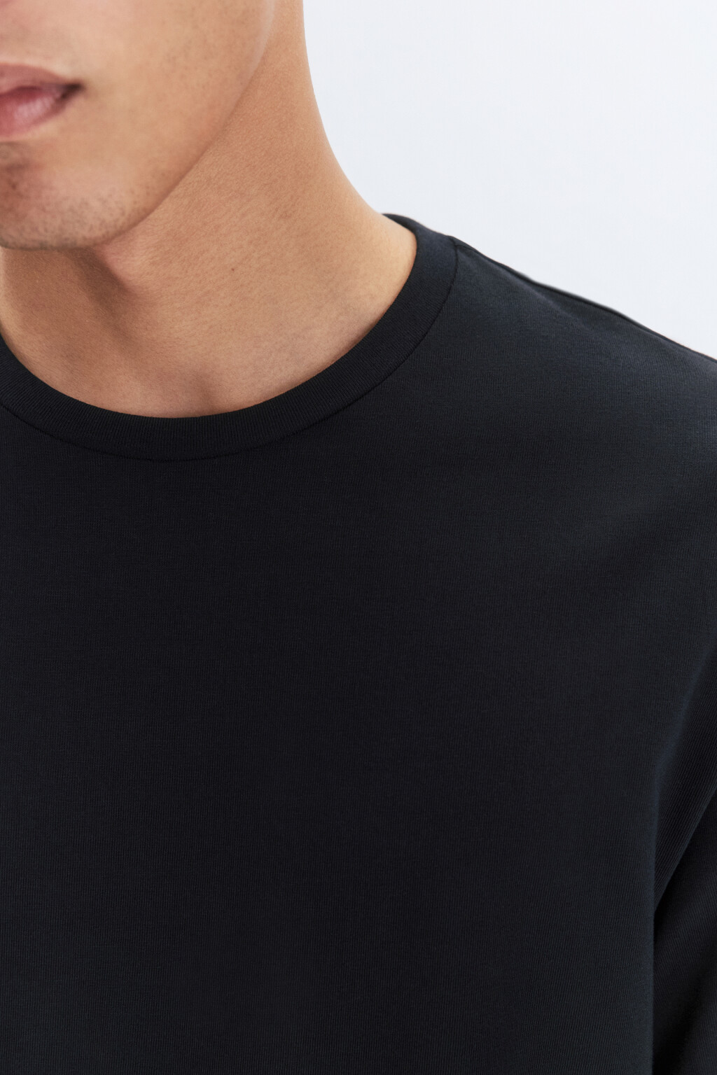 Футболка прямая базовая из хлопка - цвет черный - 6