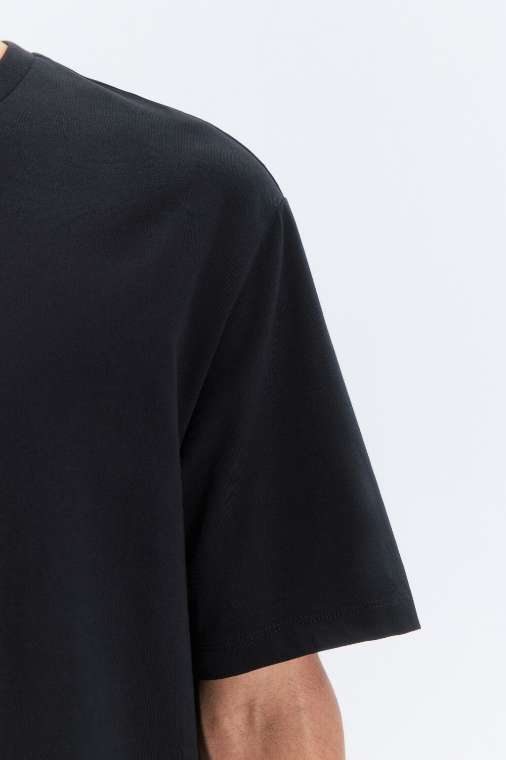 Футболка прямая базовая из хлопка - цвет черный - 7