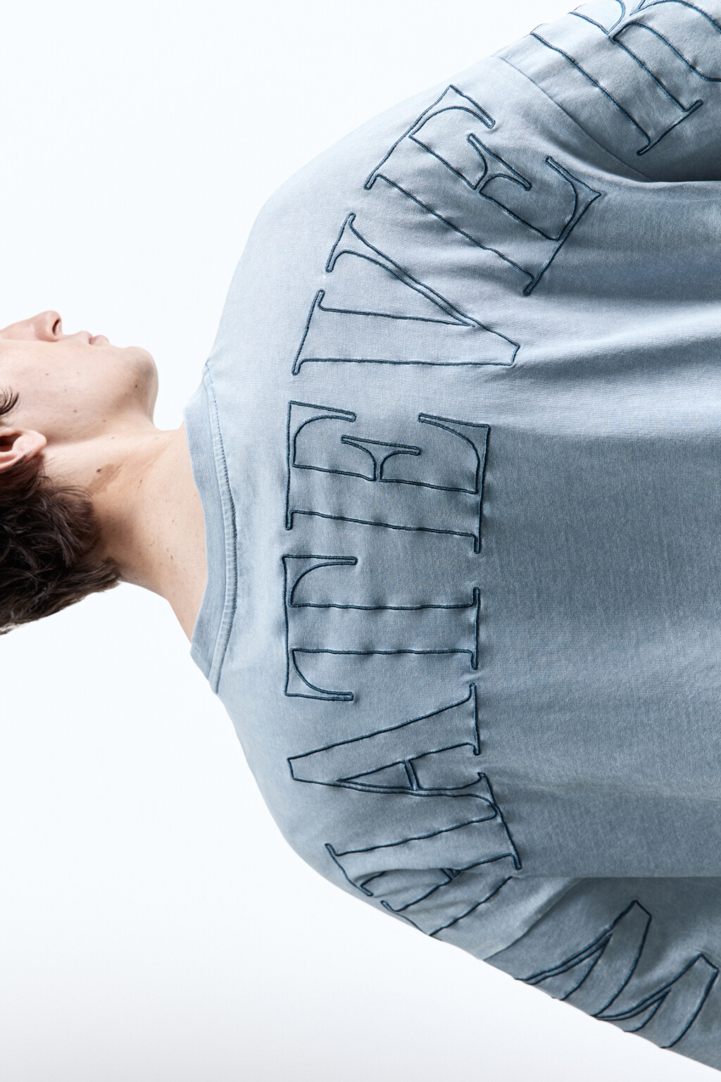 Футболка oversize с вареным эффектом и принтом - цвет мятный - 8