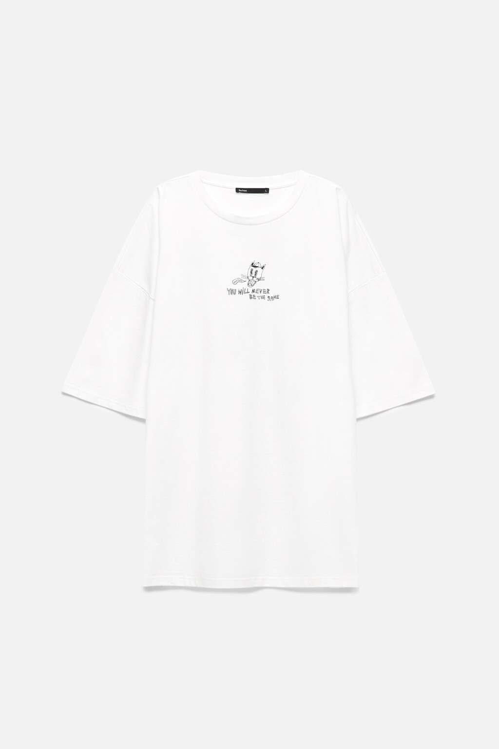 Футболка oversize хлопковая с принтом - цвет белый - 8