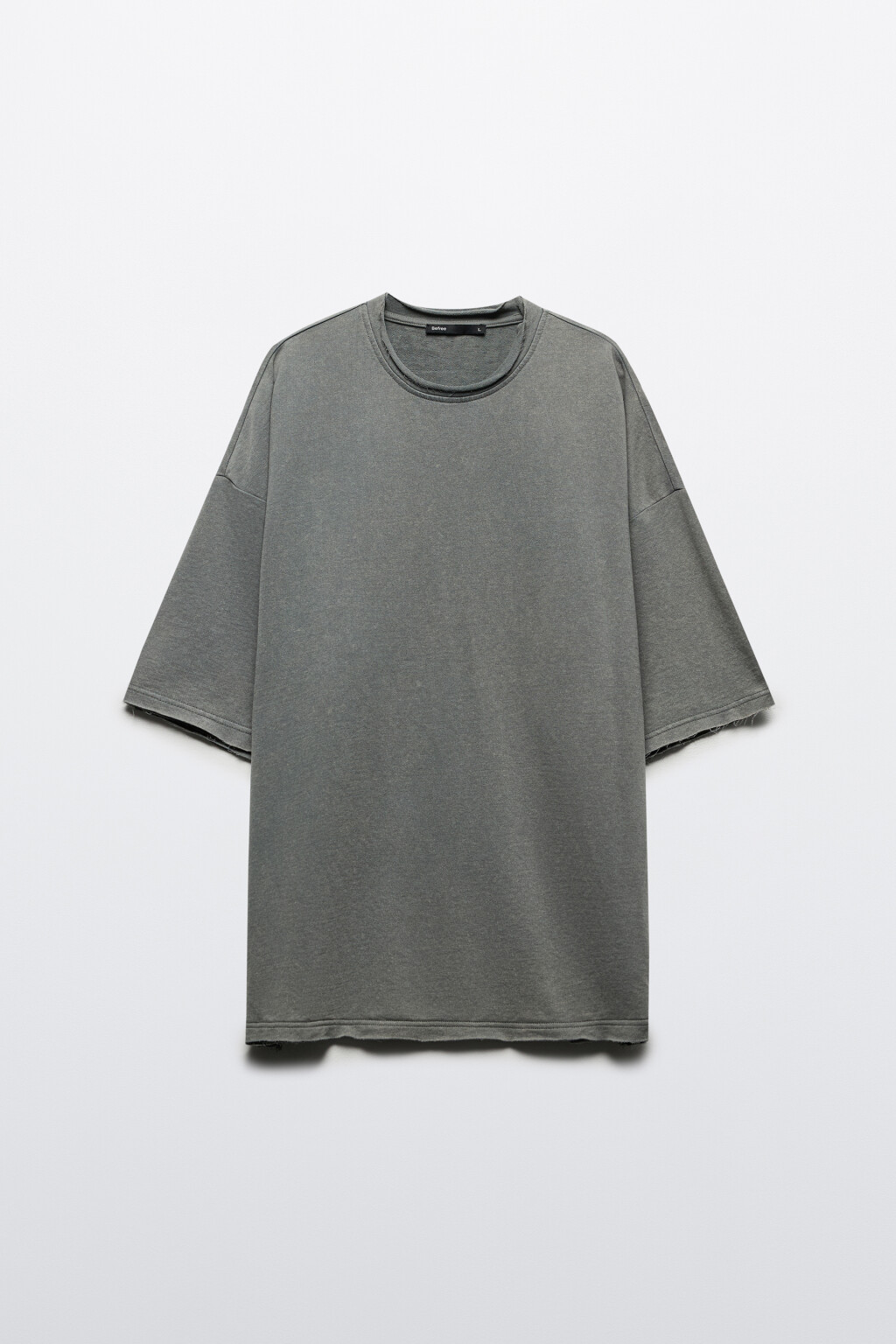 Футболка плотная хлопковая с вареным эффектом - цвет серый - 8