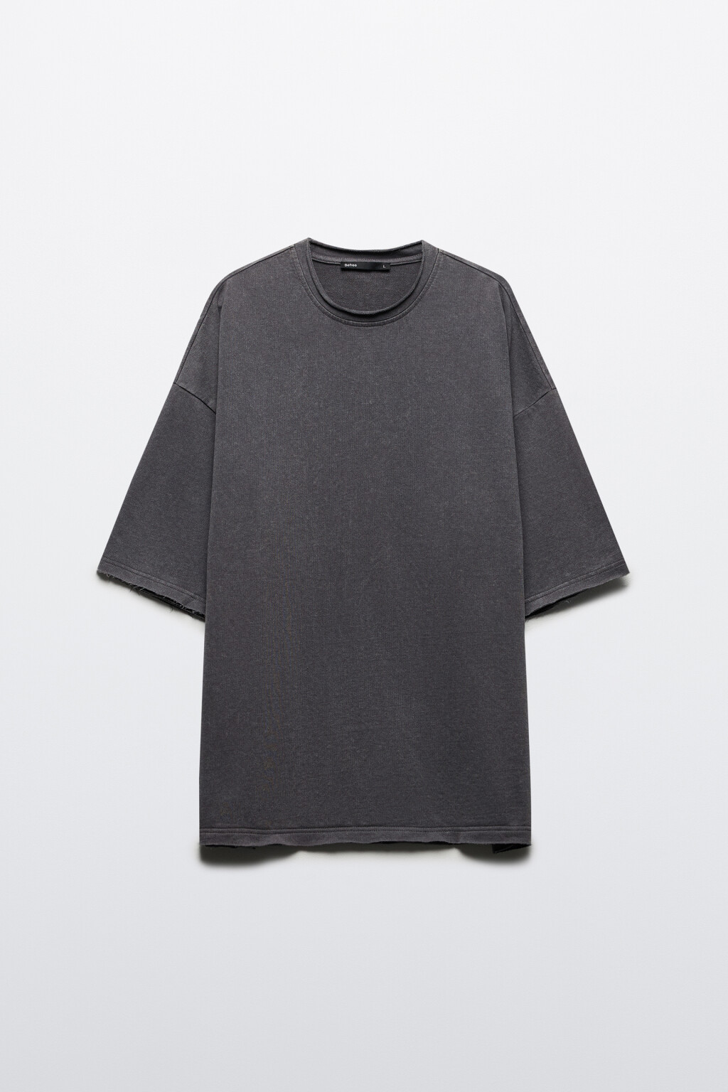 Футболка плотная хлопковая с вареным эффектом - цвет серый - 8