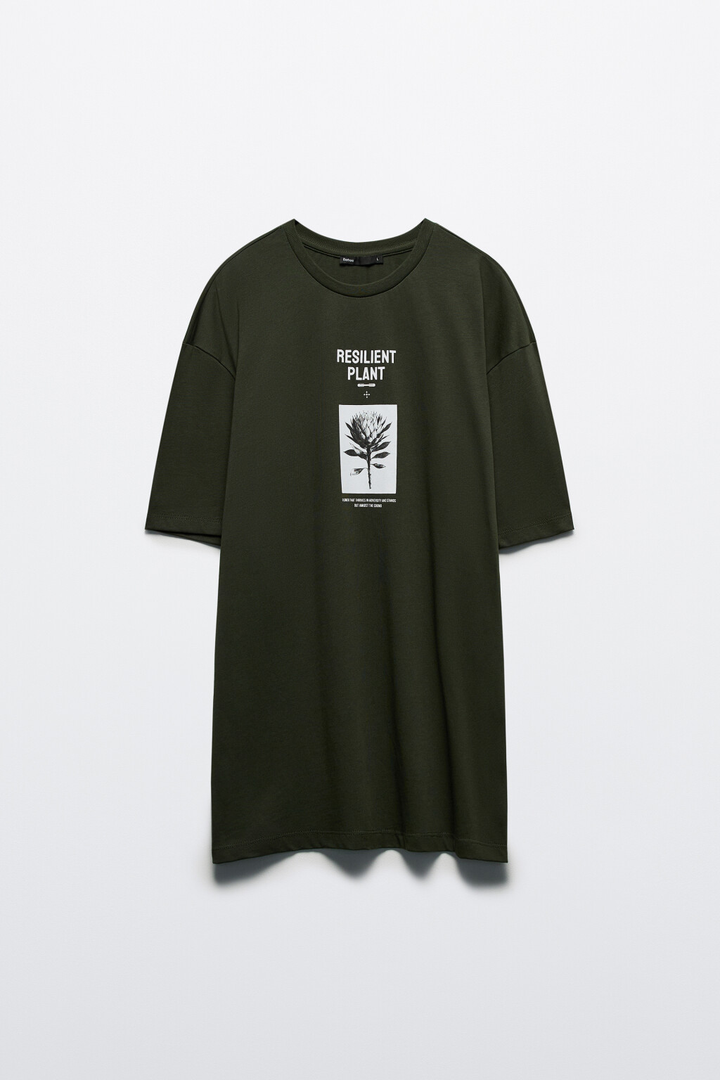 Футболка прямая хлопковая с принтом - цвет зеленый - 8