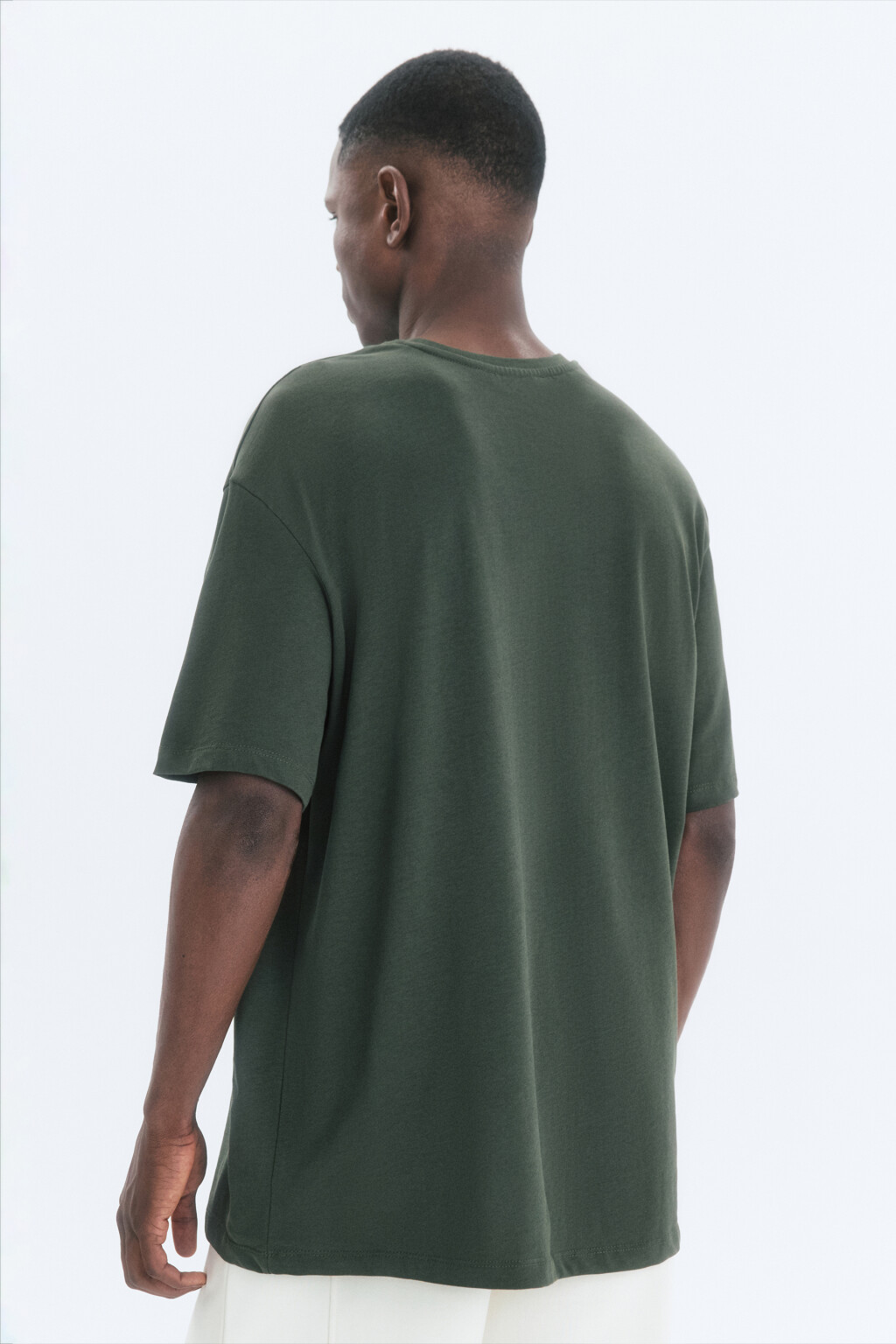 Футболка прямая хлопковая с принтом - цвет зеленый - 4
