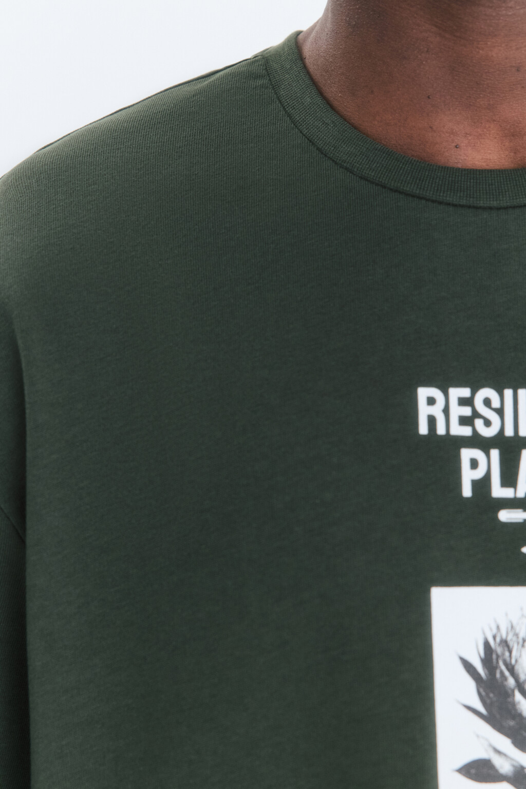 Футболка прямая хлопковая с принтом - цвет зеленый - 7
