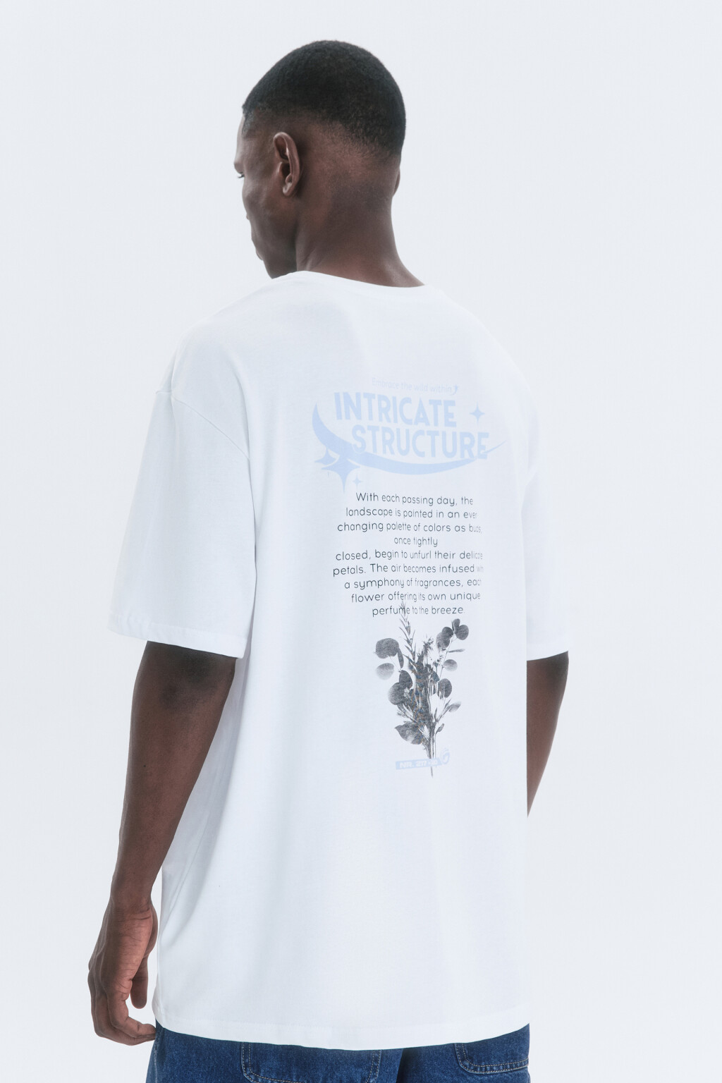 Футболка прямая хлопковая с принтом - цвет белый - 4