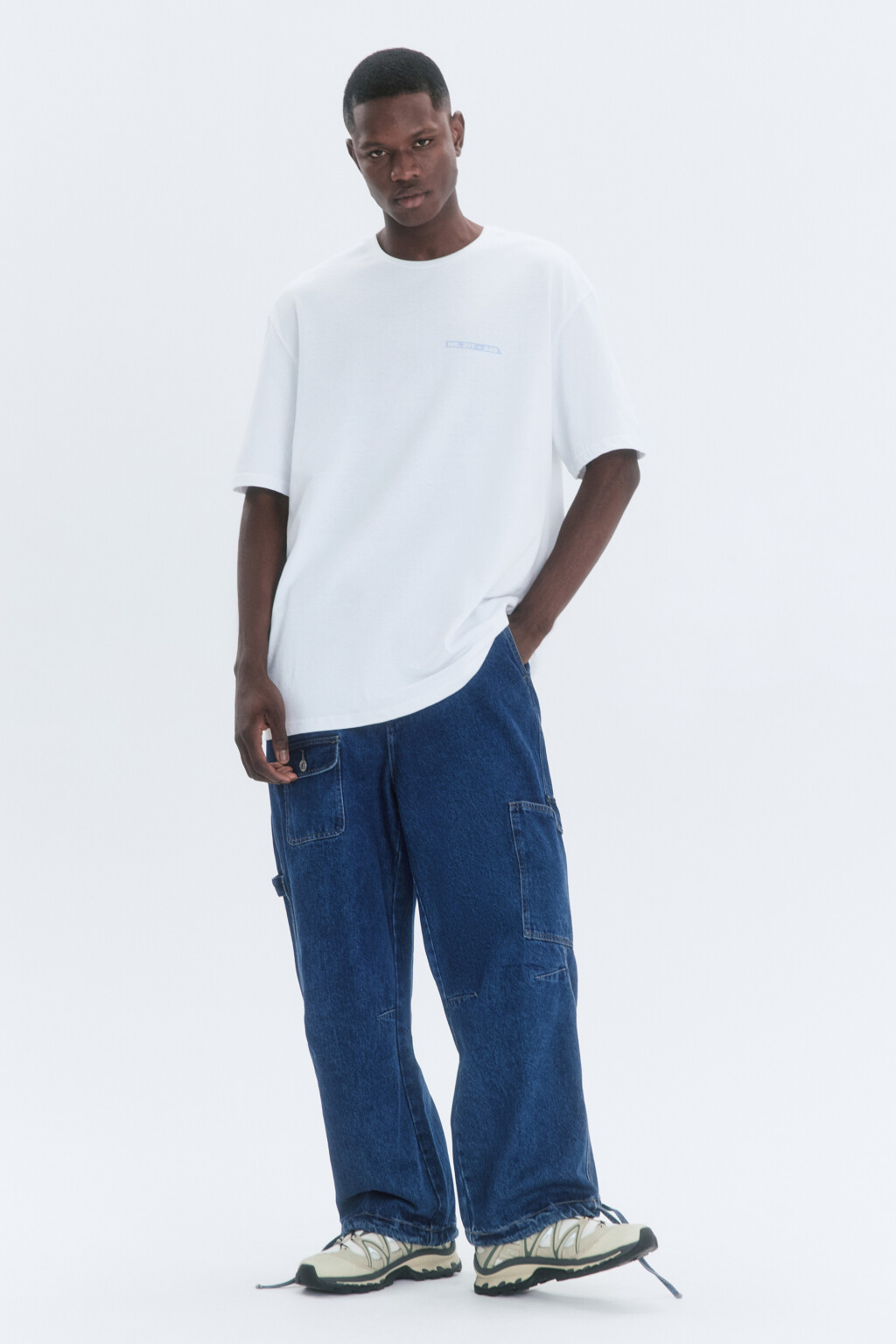 Футболка прямая хлопковая с принтом - цвет белый - 5