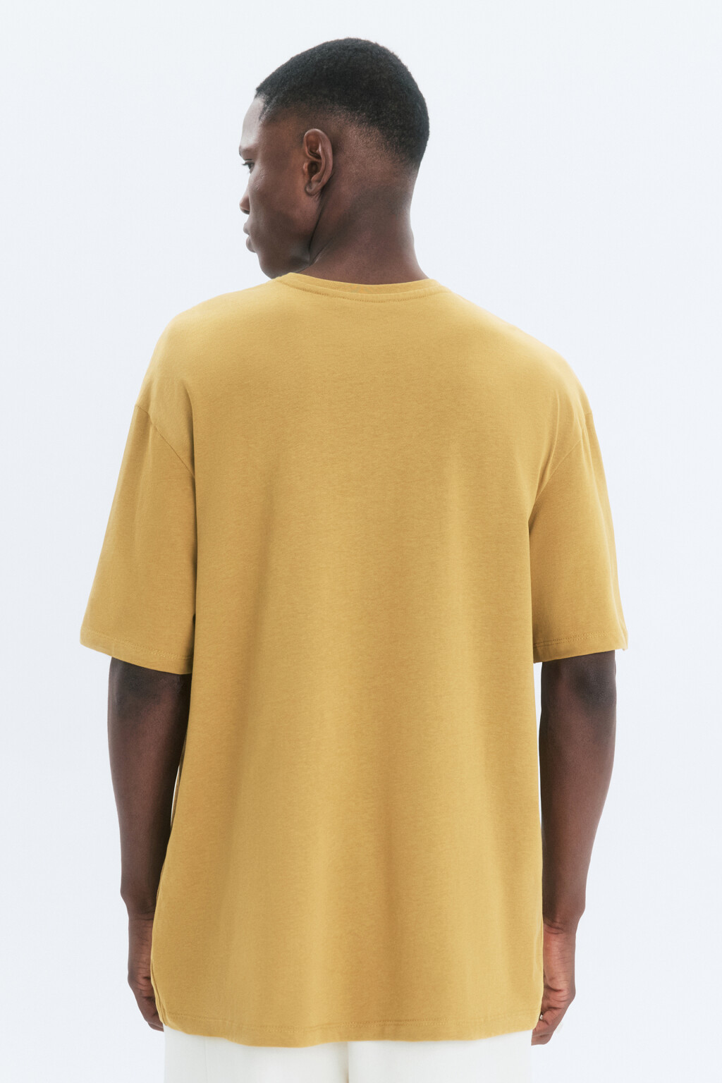 Футболка прямая хлопковая с принтом - цвет бежевый - 4