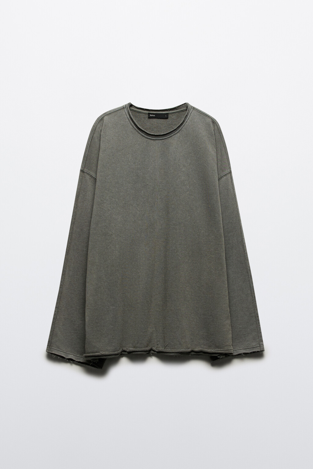 Лонгслив oversize с вареным эффектом - цвет серый - 8