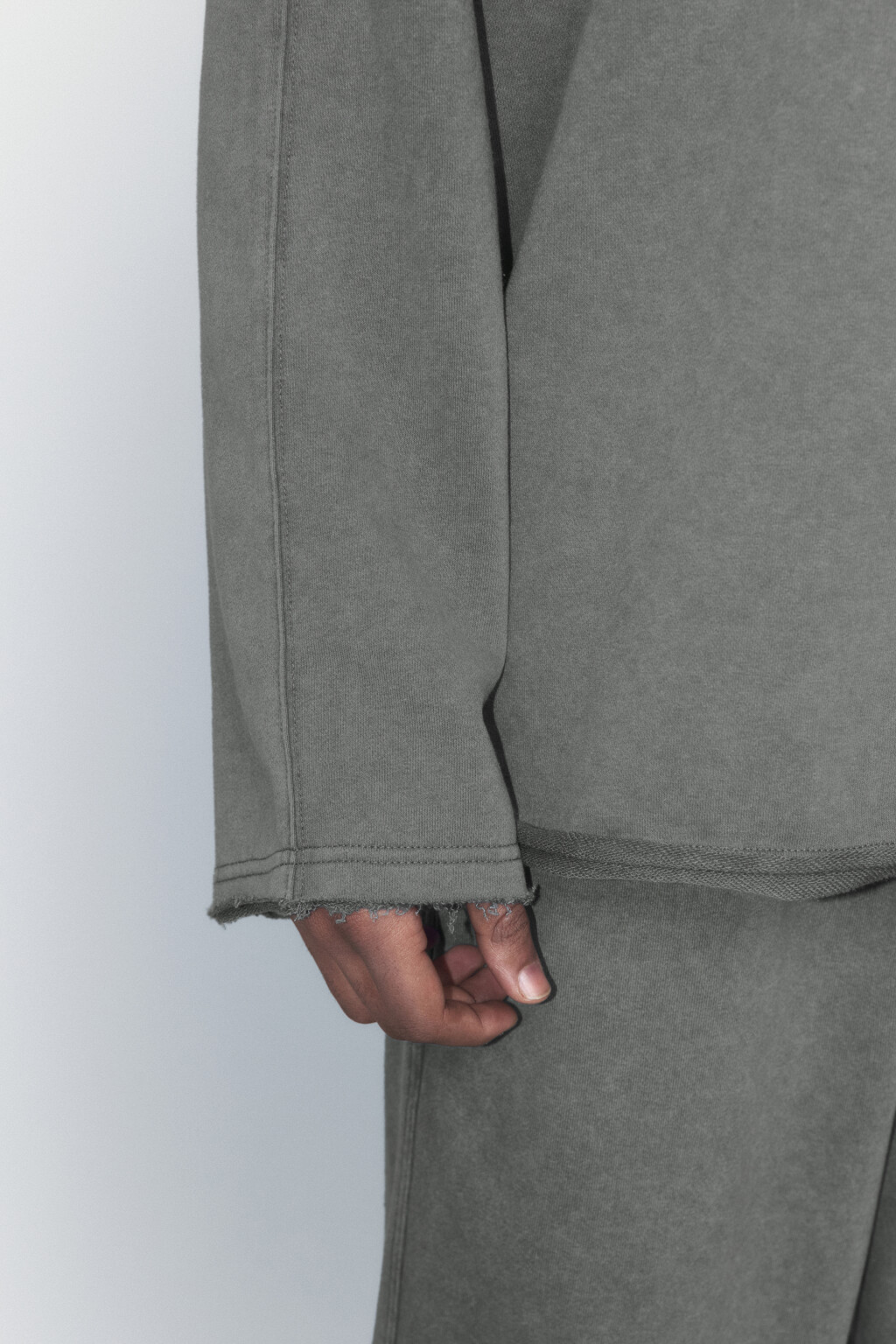 Лонгслив oversize с вареным эффектом - цвет серый - 7