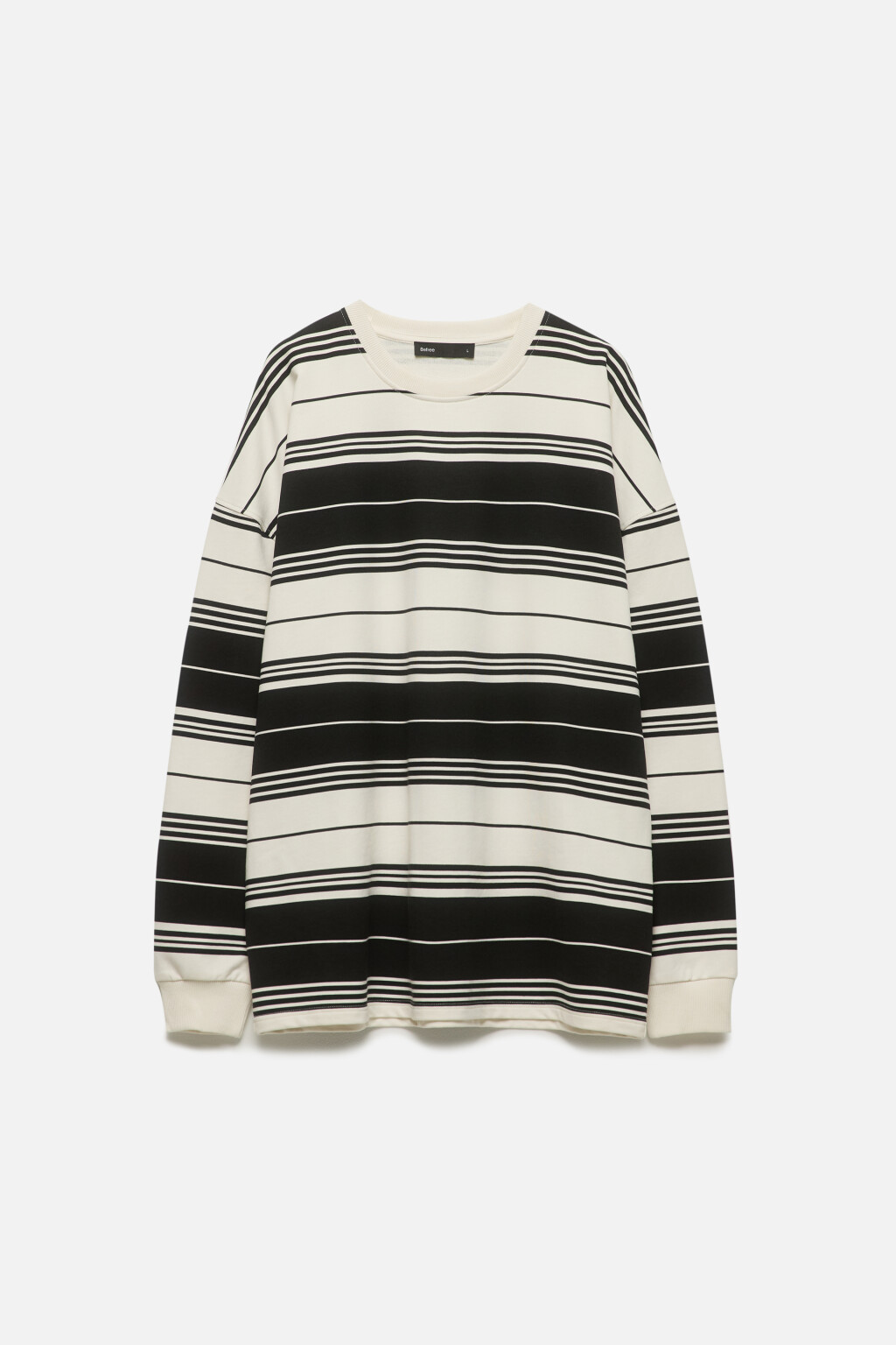 Свитшот oversize с принтом в полоску - цвет черный - 8